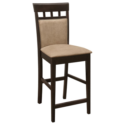 Upholstered Counter Height Stools (Set of 2) - Beige / Brown