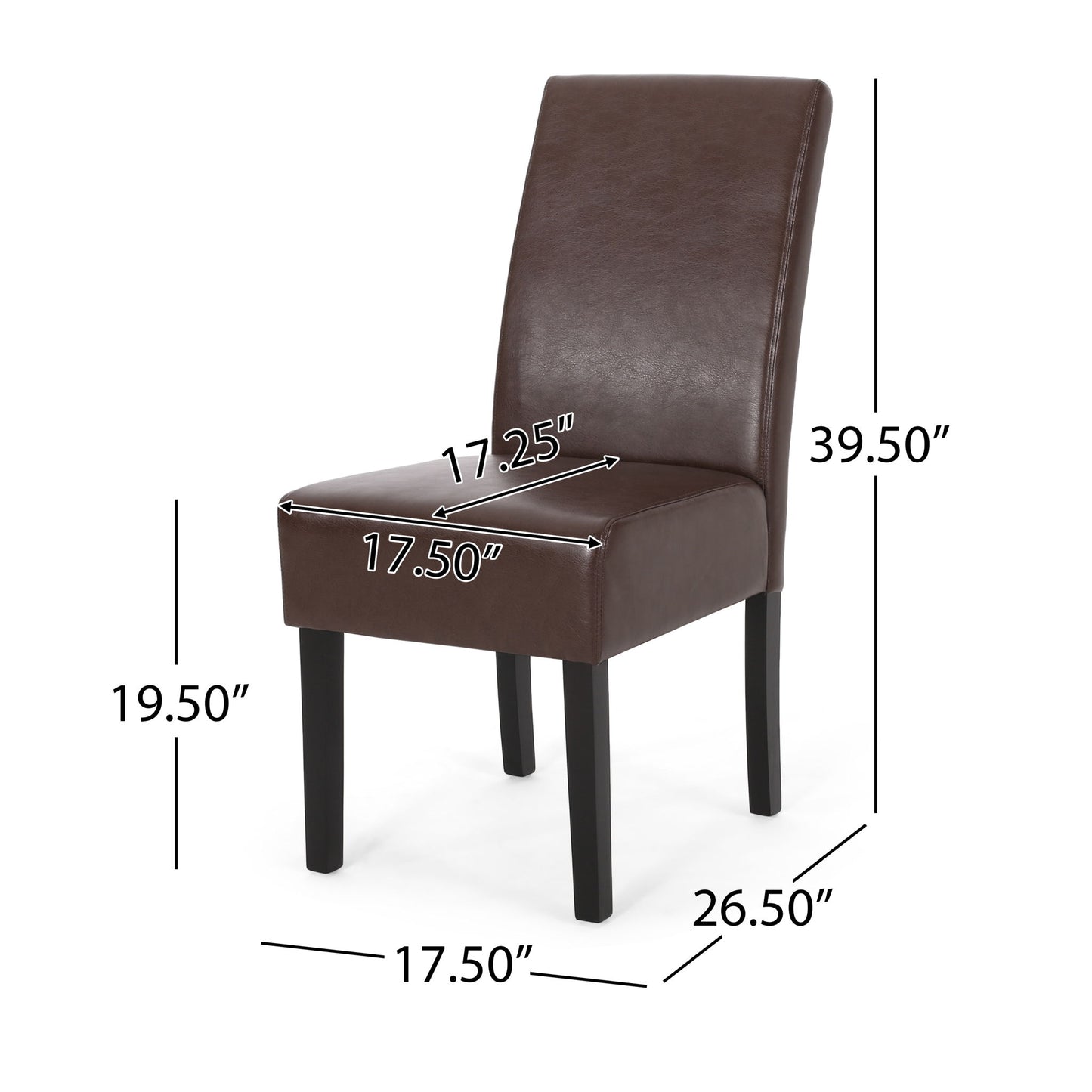 Contemporary Dining Chair With Rubberwood Legs (Set of 2)