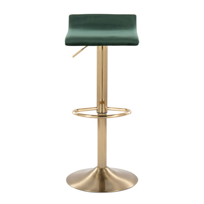 Ale - Contemporary Adjustable Height Barstool With Swivel With Oval Footrest (Set of 2)
