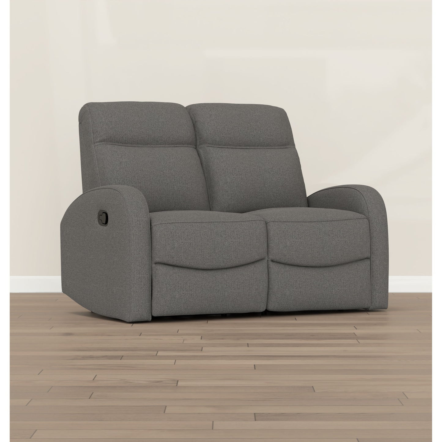 Manual Reclining Loveseat With Dual Seating Support For Living Room