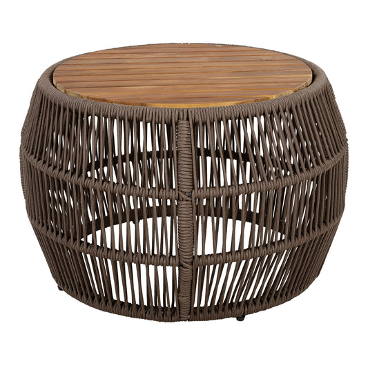 Round Side Table With Rope Frame