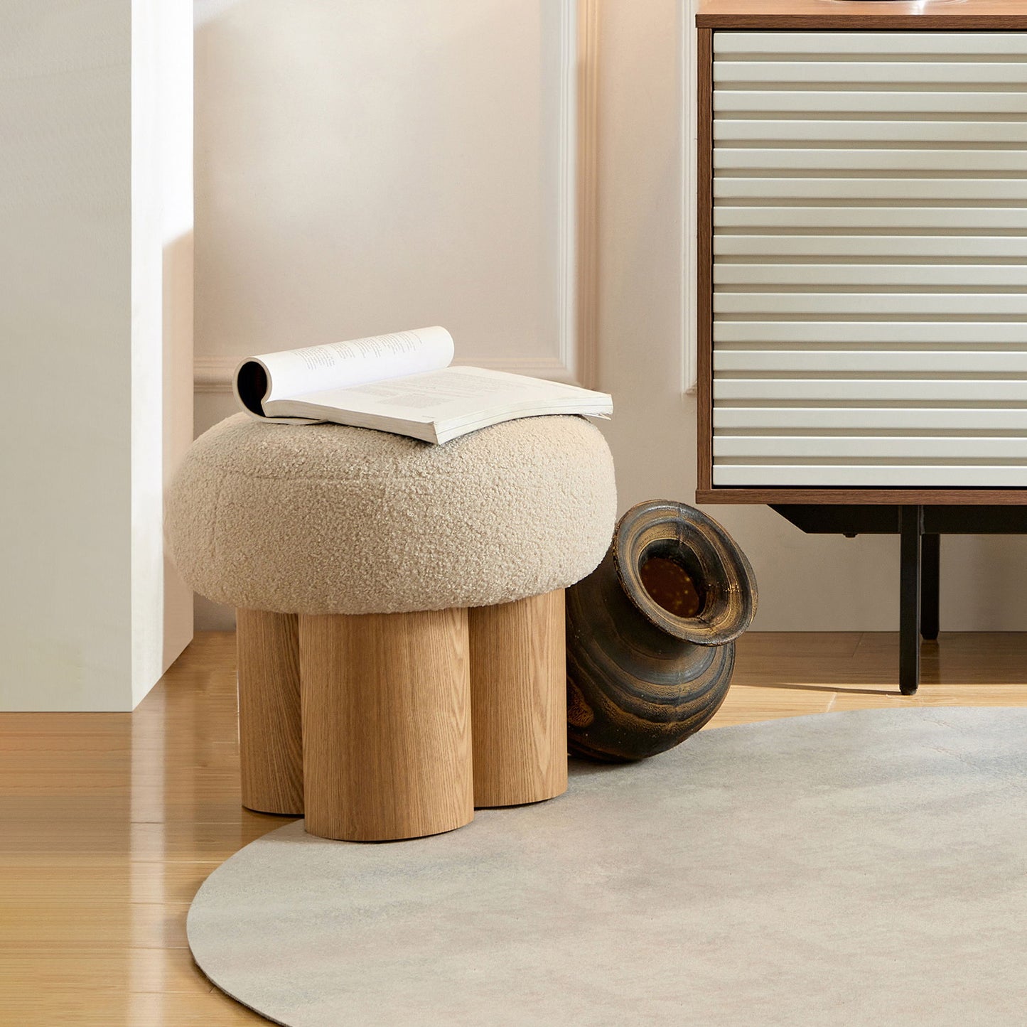 Versatile Mushroom Stool With Cushion