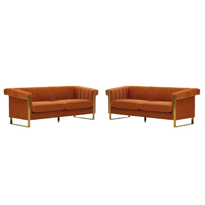 2 Piece Sofa Set With Tufted Back And Deep Seating