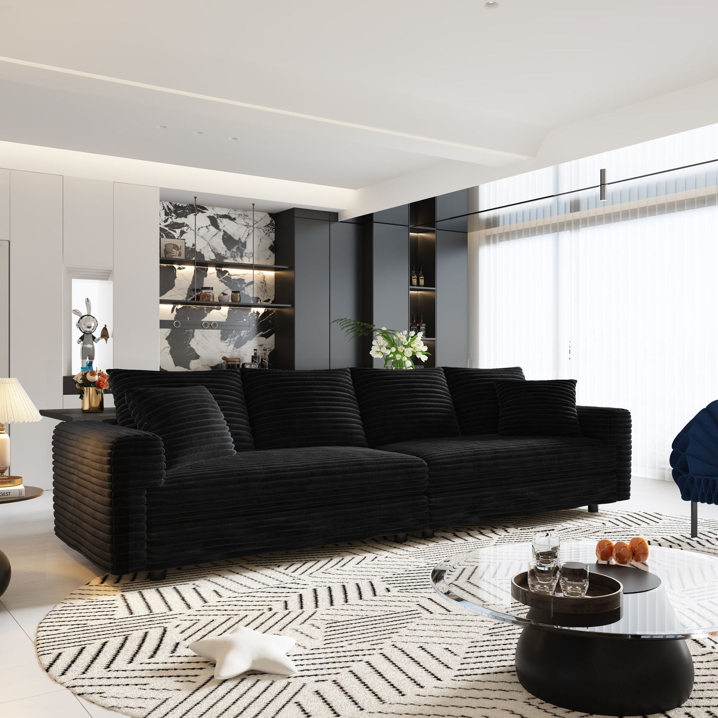 4 Seat Sofa, Deep Seat Couches With Soft Pillows