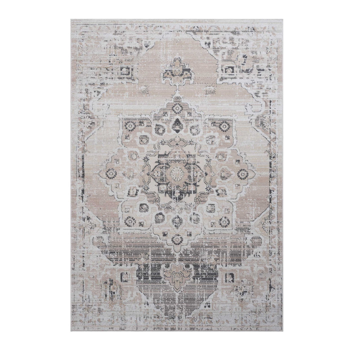 Payas - 6' X 9' Medallion Area Rug - Cream / Beige