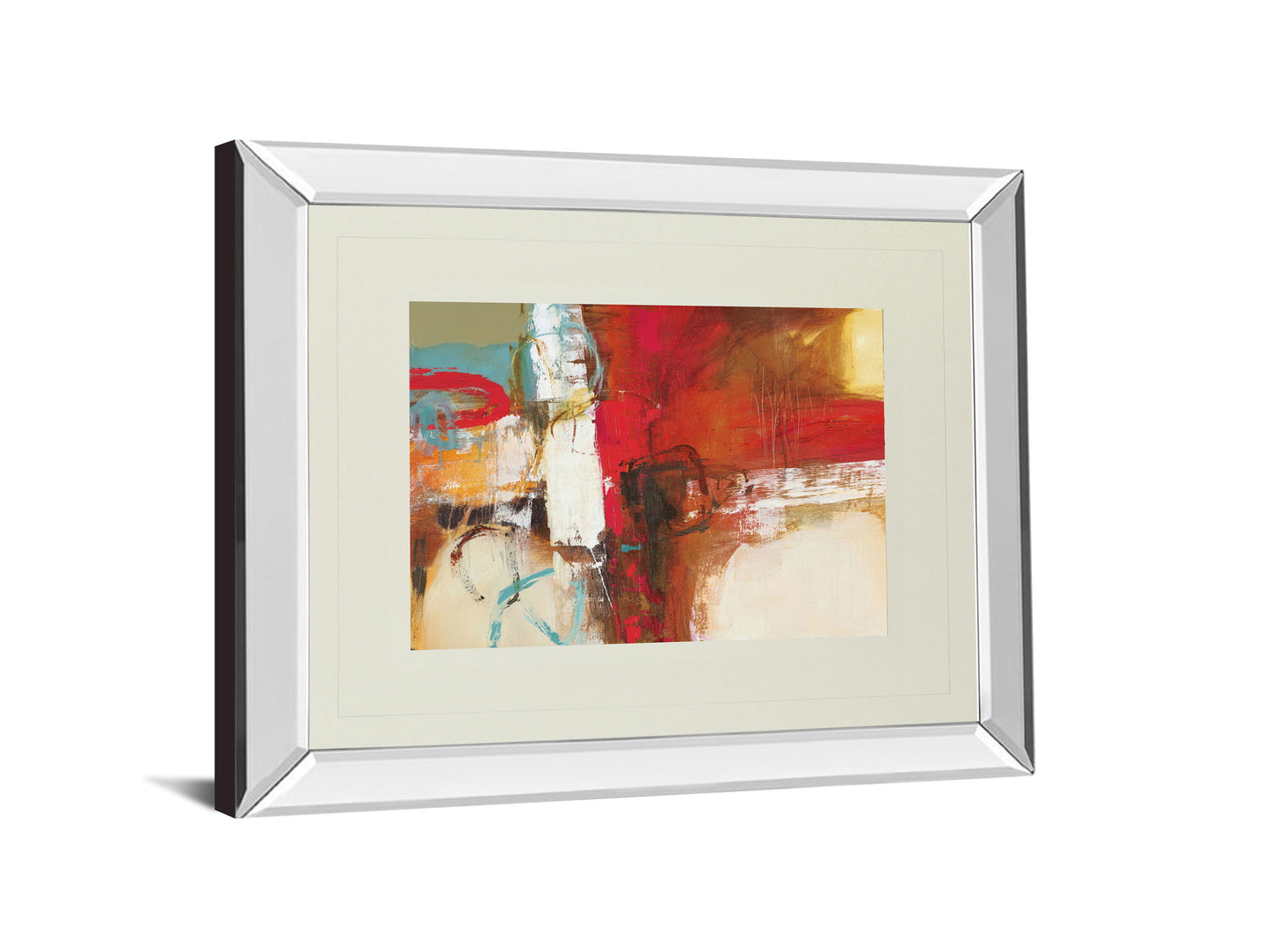 Woven By Natasha Barnes - Mirror Framed Print Wall Art - Beige