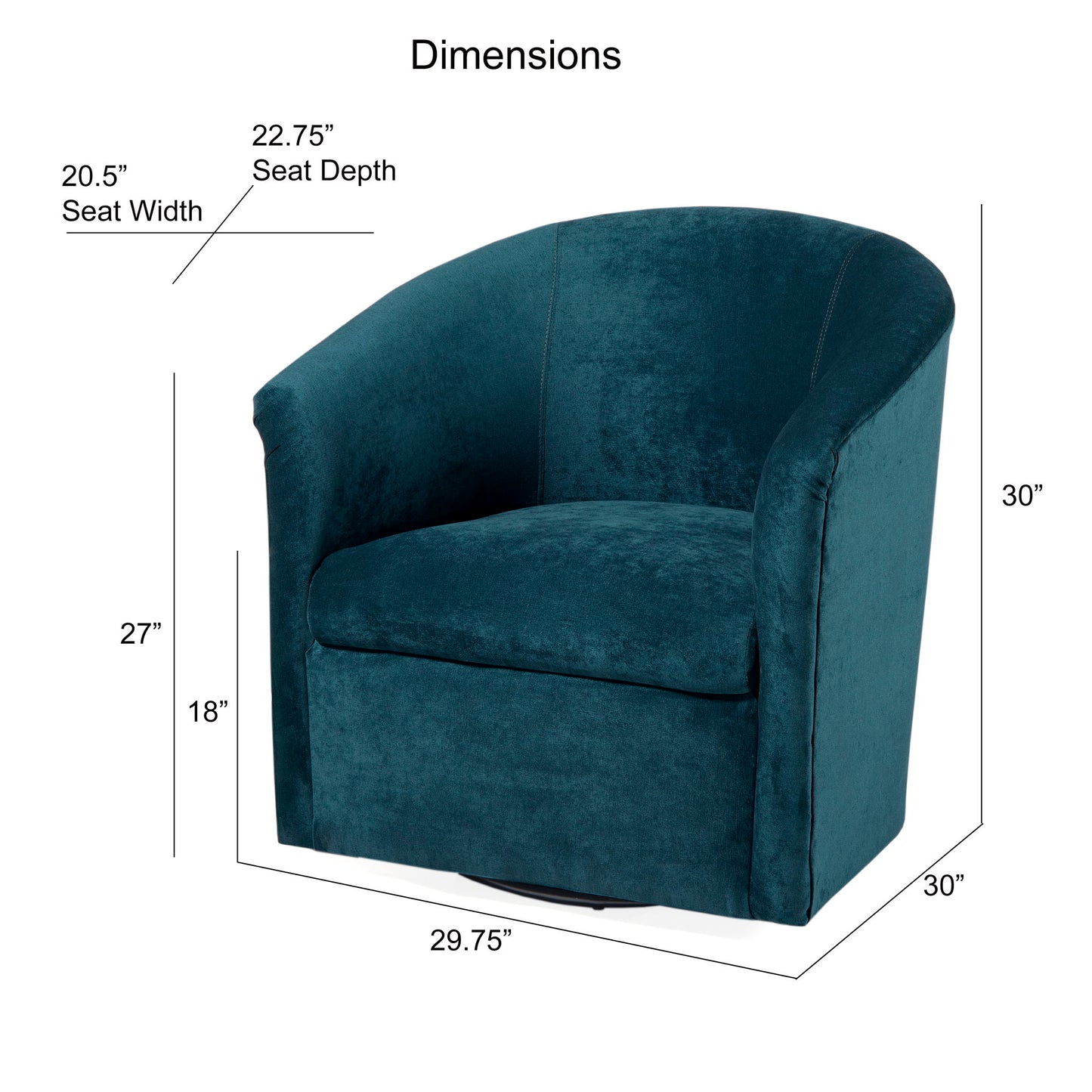 Eden - Swivel Chair With Upholstery And Hardwood Frame