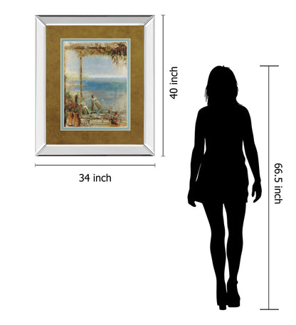 Ocean Retreat Il By Stiles - Mirror Framed Print Wall Art - Light Brown