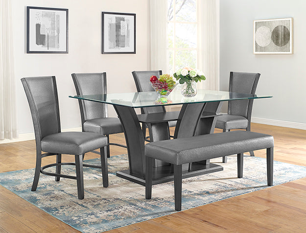 Pamela Dining Set with 4 Chairs & Bench