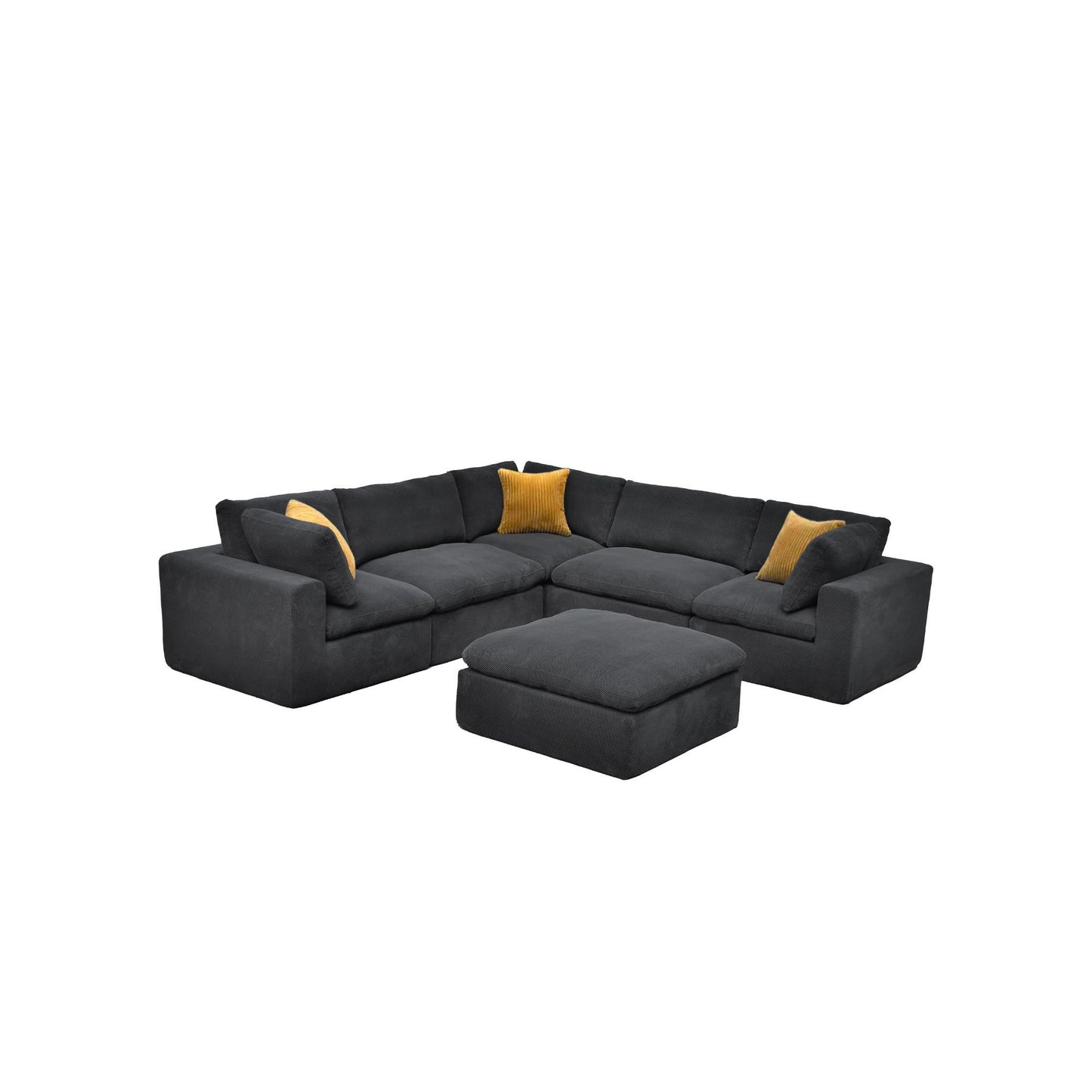 Custom Configuration Modular Sectional With Toss Pillows