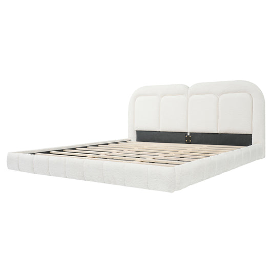 Upholstered Platform Bed With Tufted Headboard