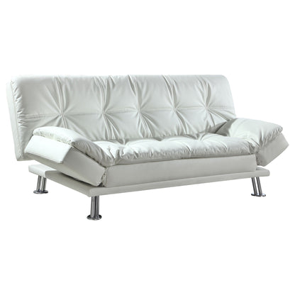 Kimpton - Upholstered Tufted Convertible Sofa Bed With Adjustable Arms Legs - White