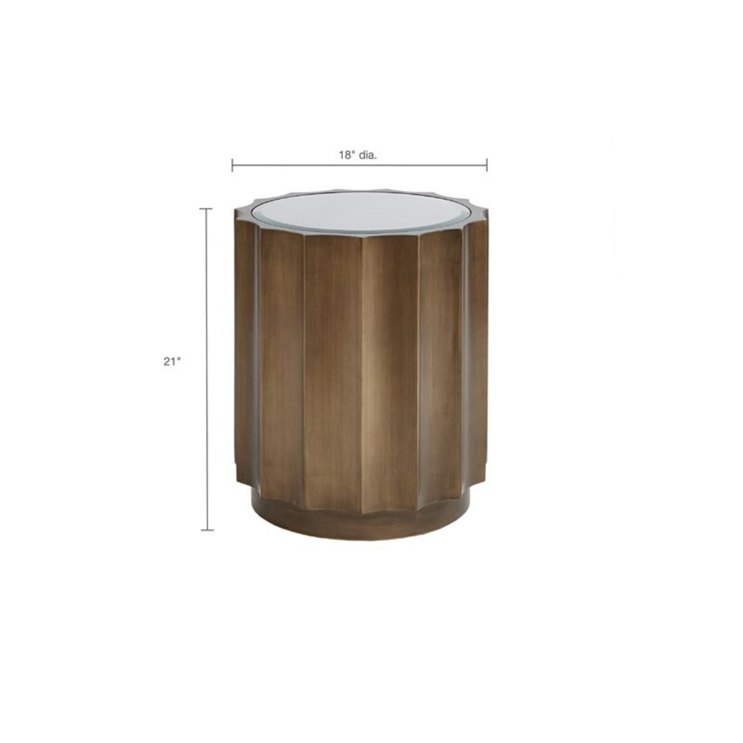 Valentina - Accent Table With Scalloped Edge Design - Bronze