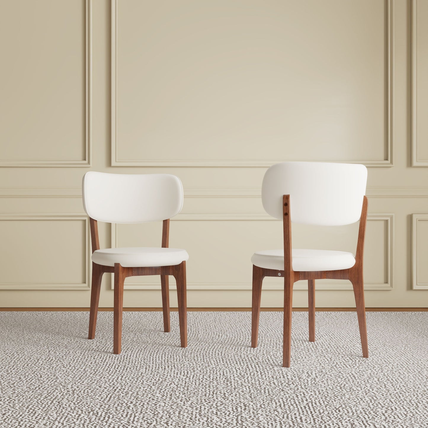 Modern Dining Chairs, Comfortable For Dining Room (Set of 2) - Orange