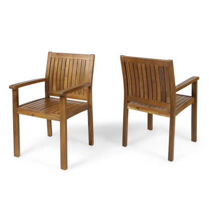 Amethyst - Outdoor Dining Chair With Slat Design (Set of 2) - Natural
