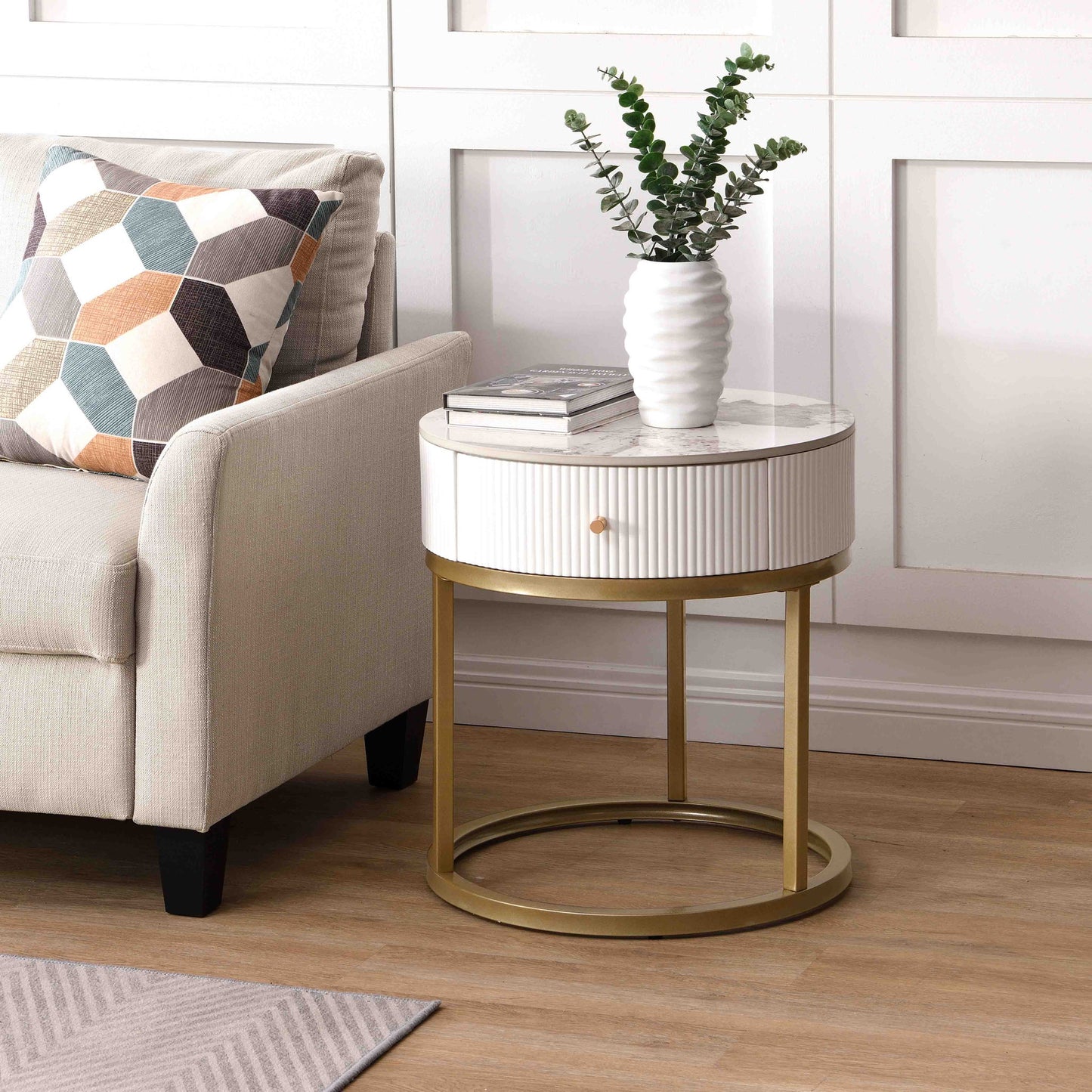 Modern Round Table With Drawers