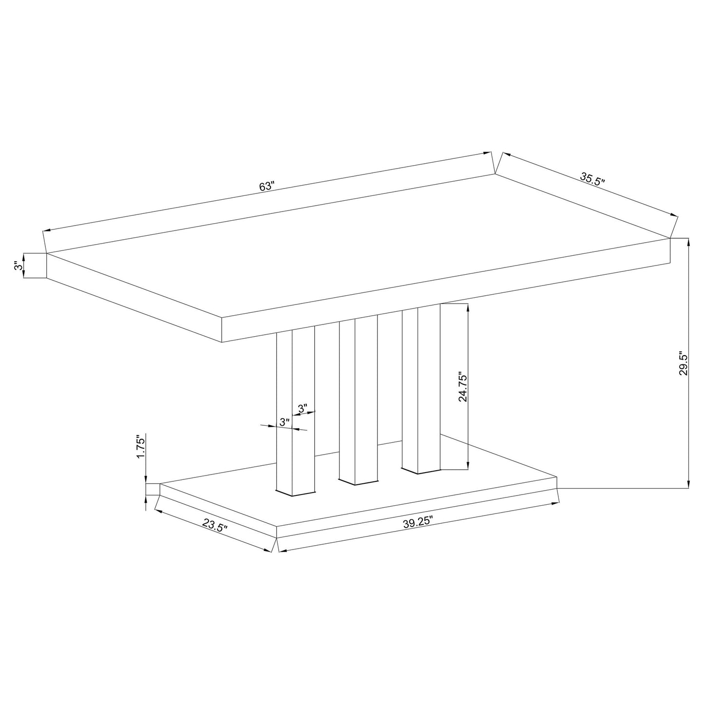 Creston - Rectangular Dining Table - White