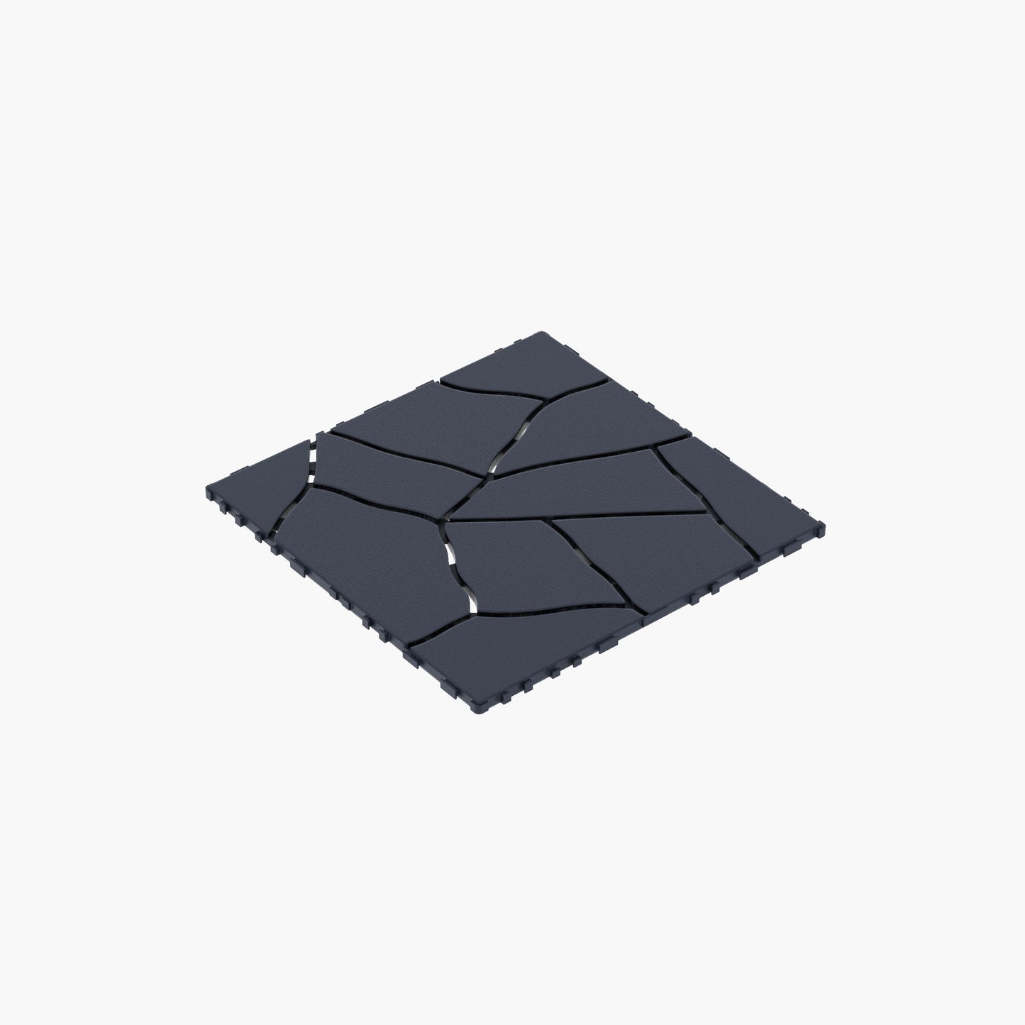 Stone Style Patio Deck Tiles For Porch (Set of 44) - Gray