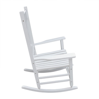 Classic Wooden Porch Rocker Chair Populus Wood Comfortable Design