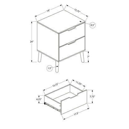 Accent Table With Storage Drawers - Natural