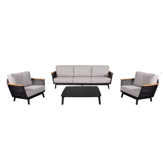 Sofa Set With Armrests - Black