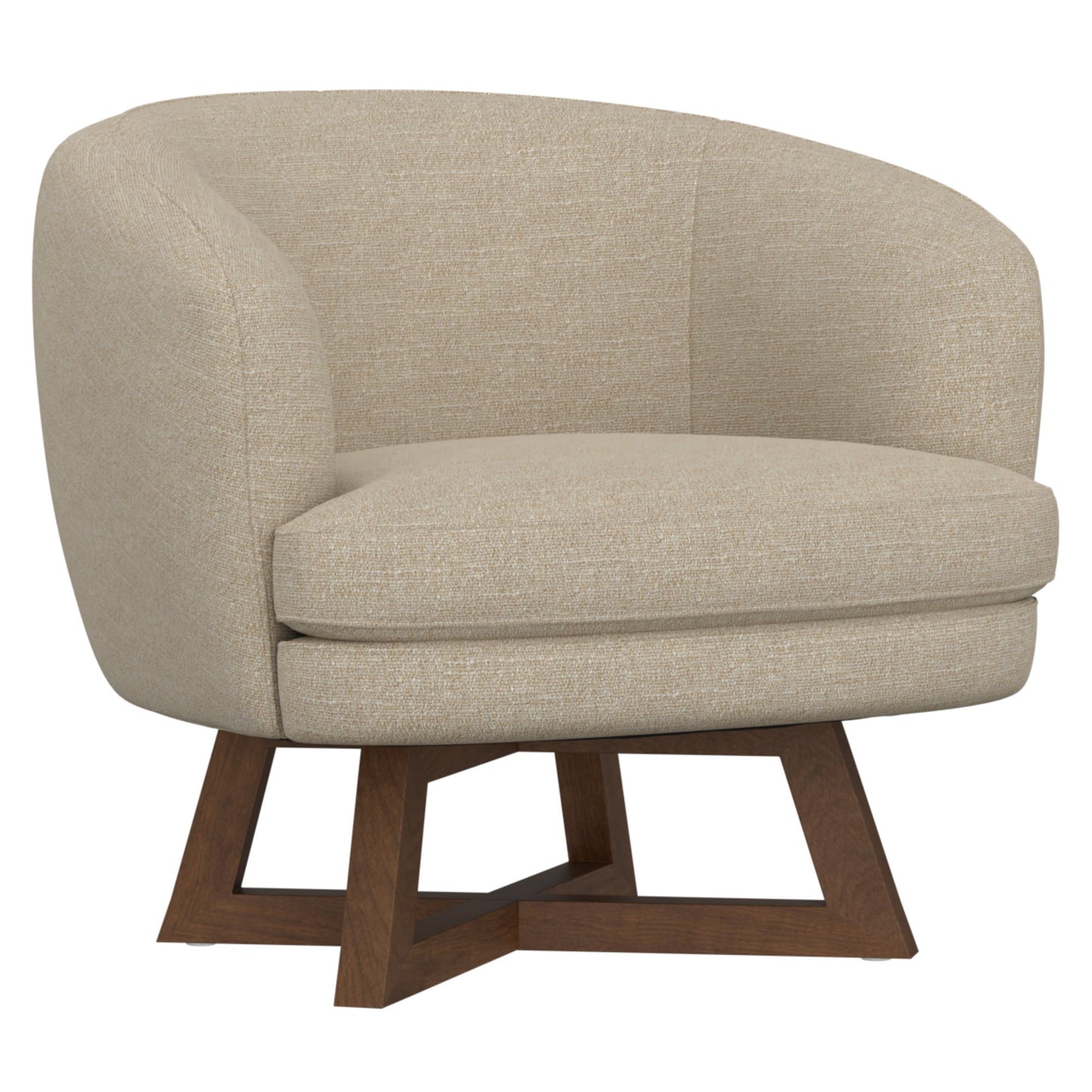 Swivel Accent Chair With Sculptural Base
