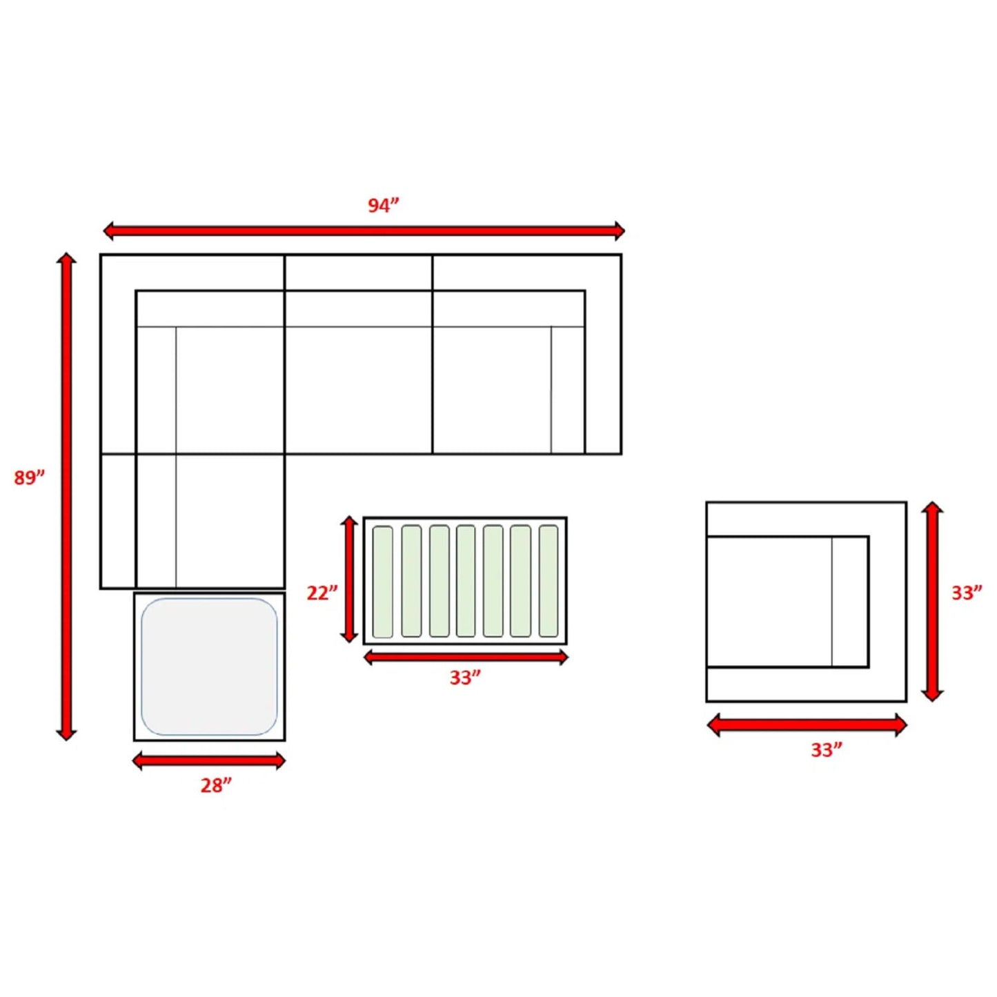 Stylish Entertainment Sectional Set, Outdoor Living