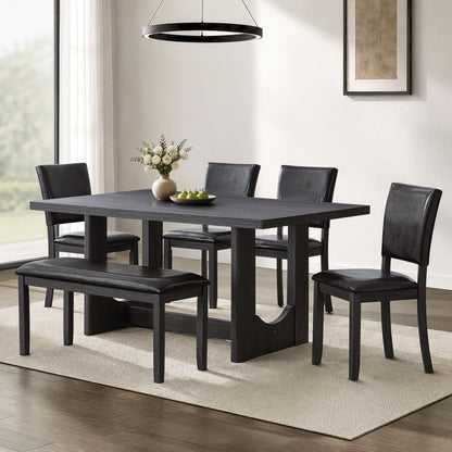 Dining Table Set, Rectangular Kitchen Table With Upholstered Chairs