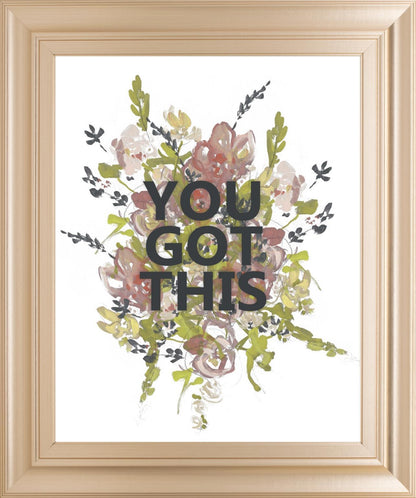22x26 Empower Flowers I By Jennifer Goldberger - Beige