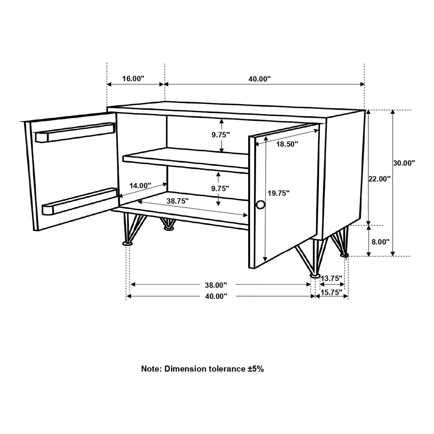 Komomo - 1 Adjustable Shelf Accent Cabinet - Gray