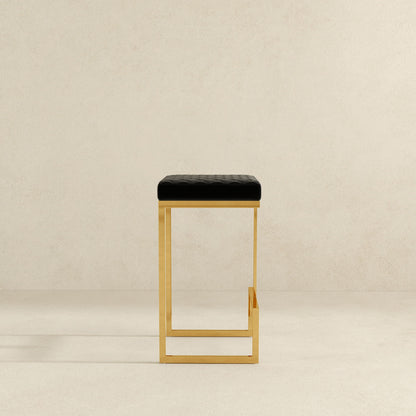 Joel - Upholstered Stool - Black / Gold