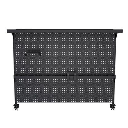 Clamp On Desk Pegboard With Single Monitor Stand