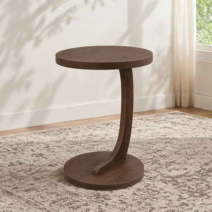 C - Shaped End Table With Sturdy Base