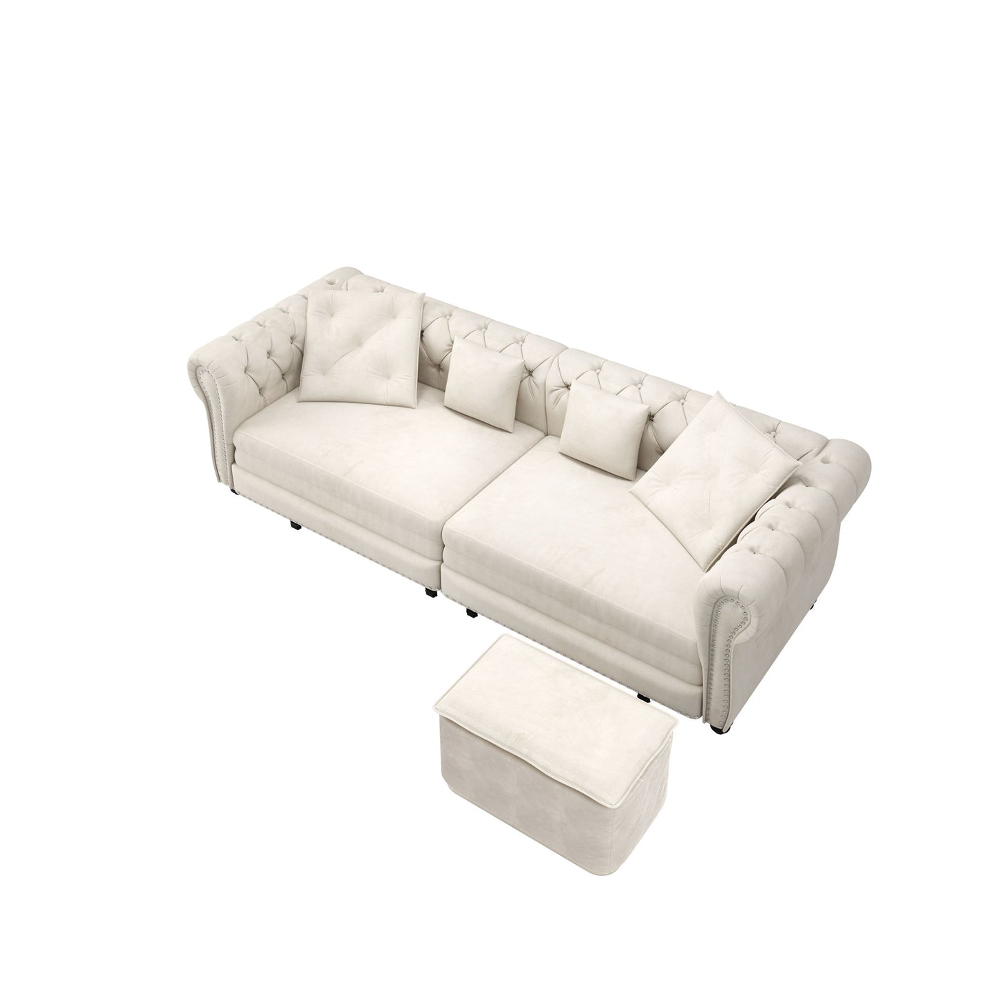 3 In 1 Pull Out Convertible Sleeper Sofa Bed, King Size, Chaise Lounge