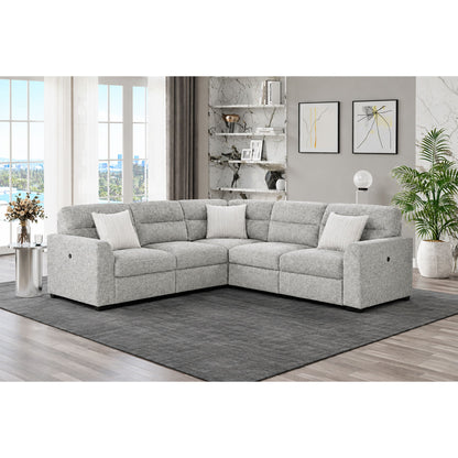 Emiliano - Sectional Sofa With 3 Pillows - Nickel