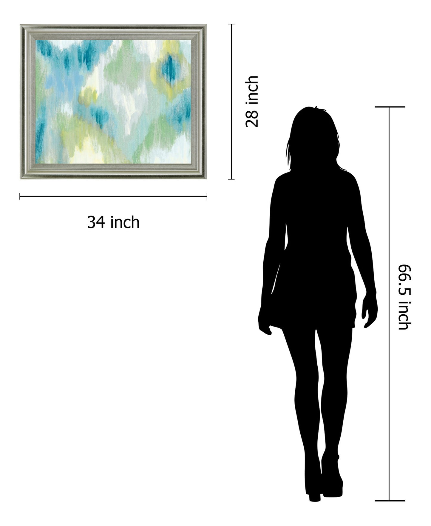 Mist Meadow - 28" x 34" Framed Wall Art - Light Blue
