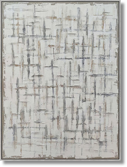 Frosted Crosshatch - 36" x 48" Framed Wall Art - Gray