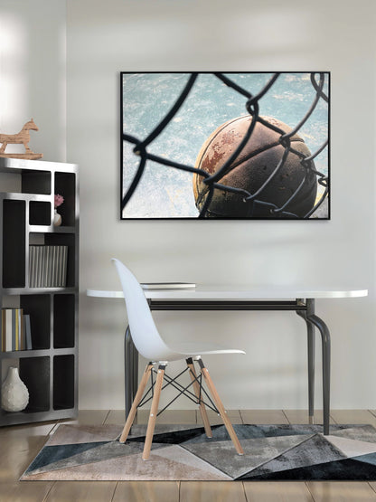 Fence Line Court Canvas In Frame - Black / Blue