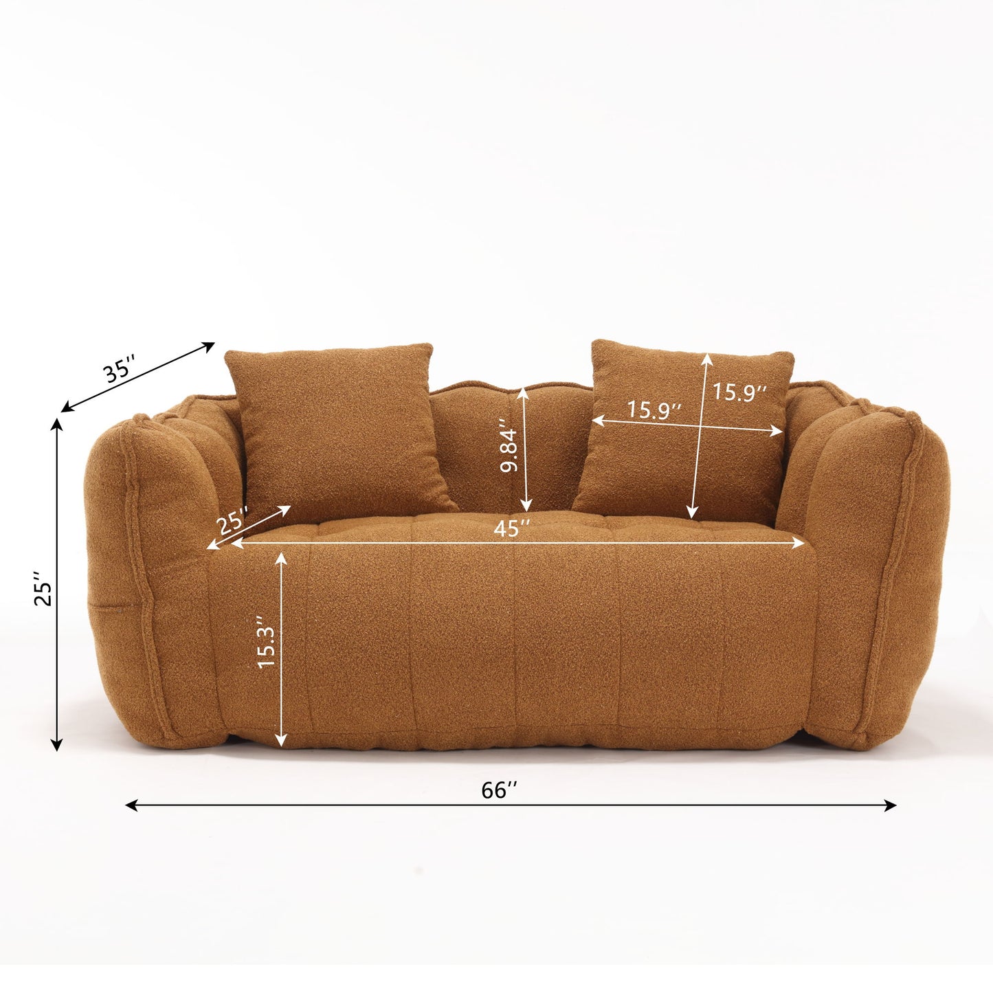 Cozy Beanbag Chair With High Resilience Foam Core For 2