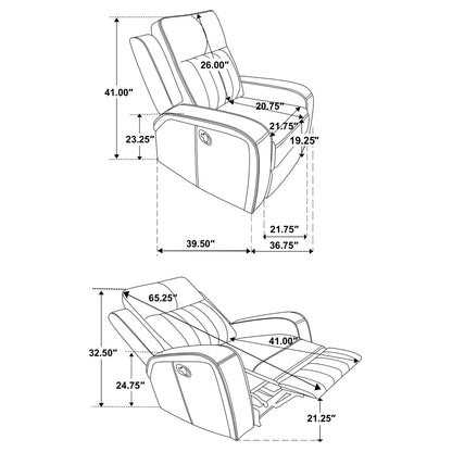 Forrest - Recliner Chair With Tufted Upholstery - Gray