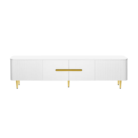 TV Stand For TVs, Media Console With 4 Spacious Cabinets For Living Room