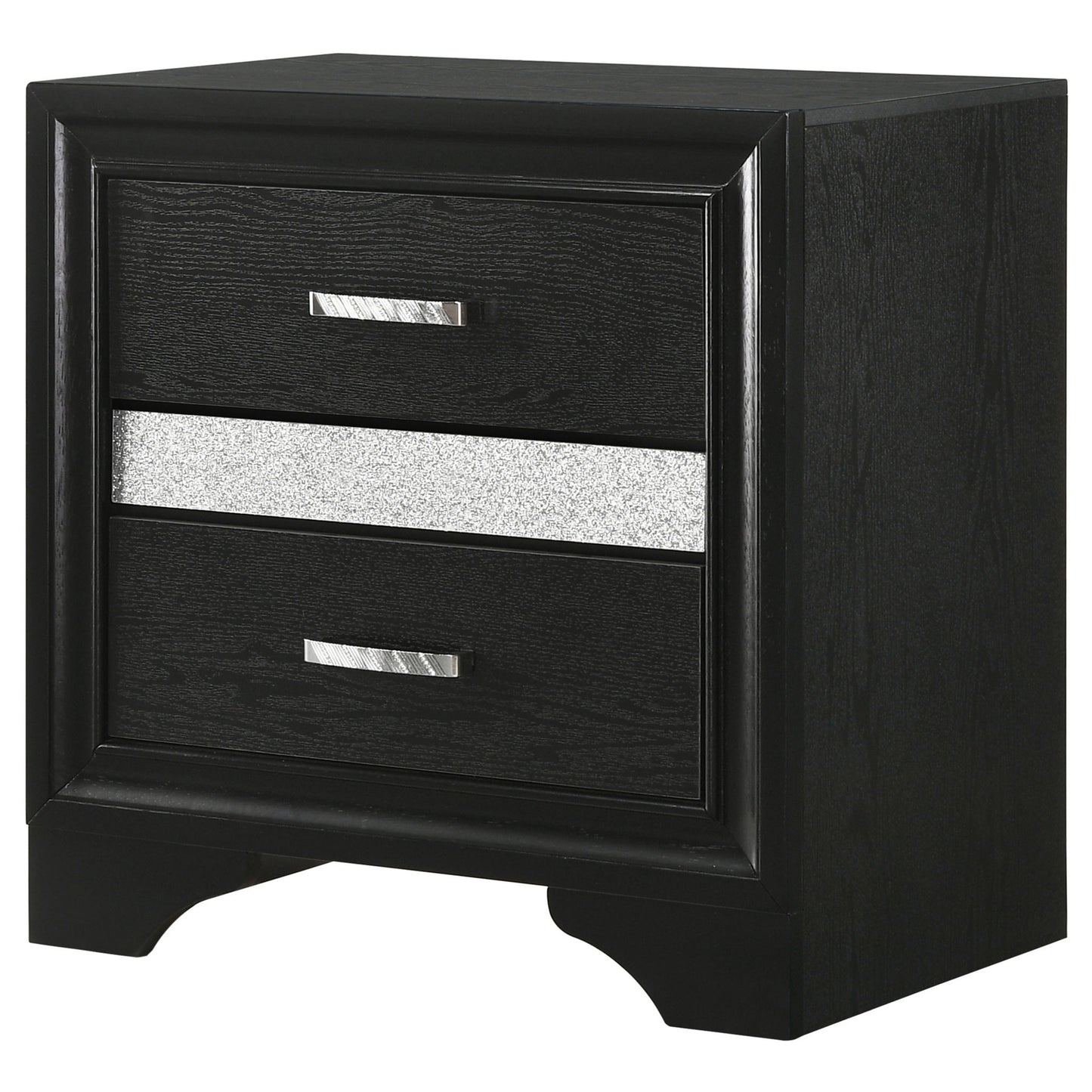Transitional 2 Drawer Nightstand With Hidden Jewelry Tray