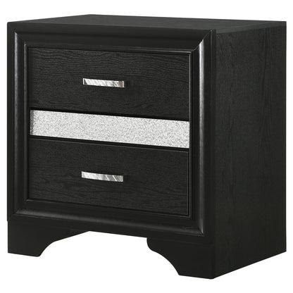 Transitional 2 Drawer Nightstand With Hidden Jewelry Tray