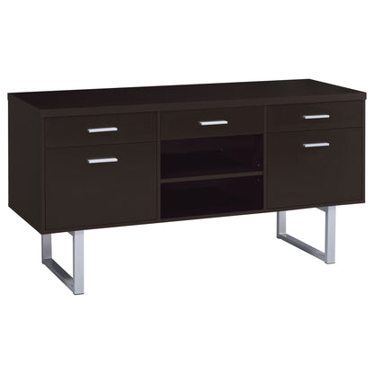 5 Drawer Credenza With Open Shelving - Cappuccino