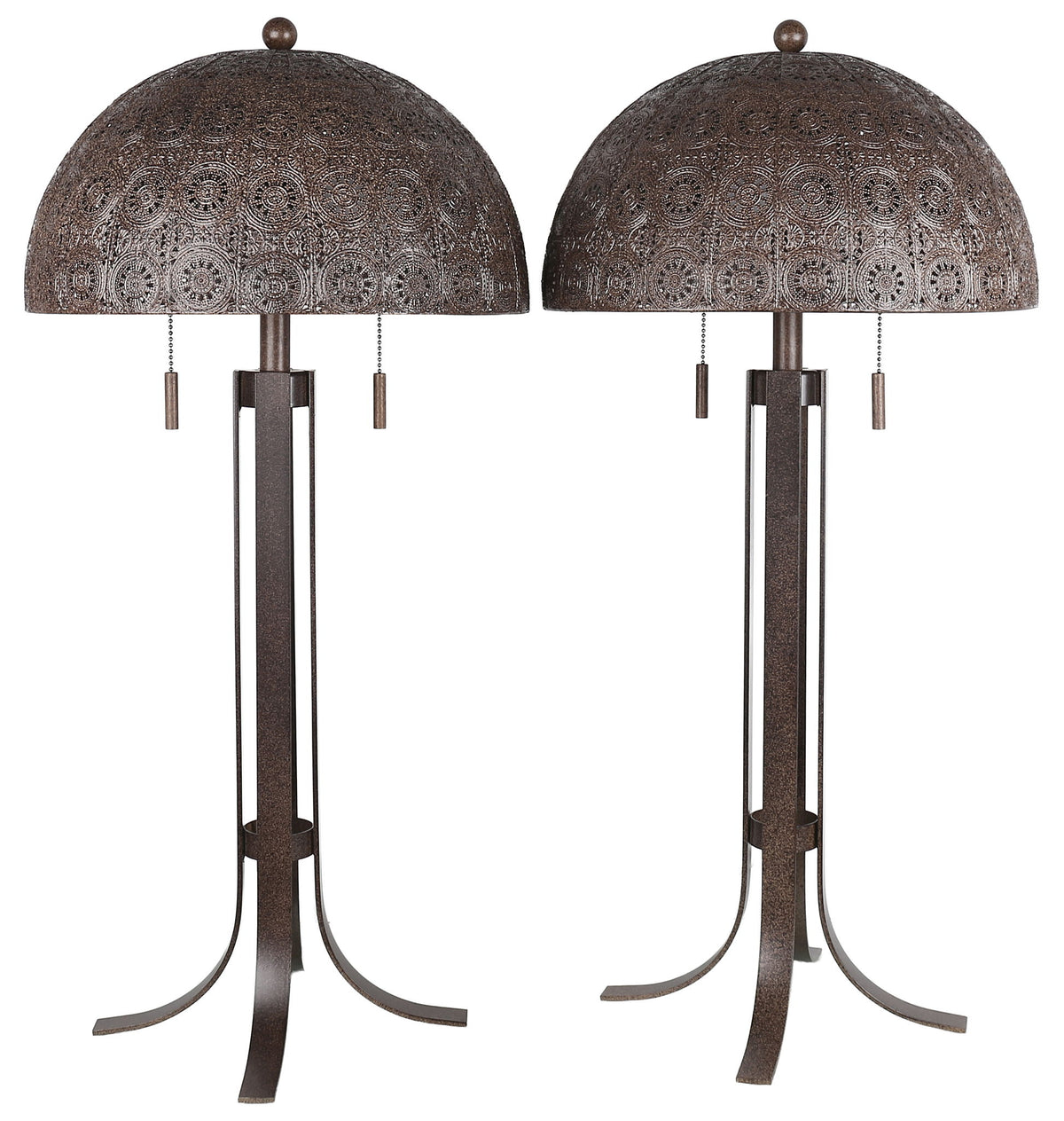 Bronze Tapestry - 28 X 14 - Metal Table Lamp (Set of 2) - Antique Bronze