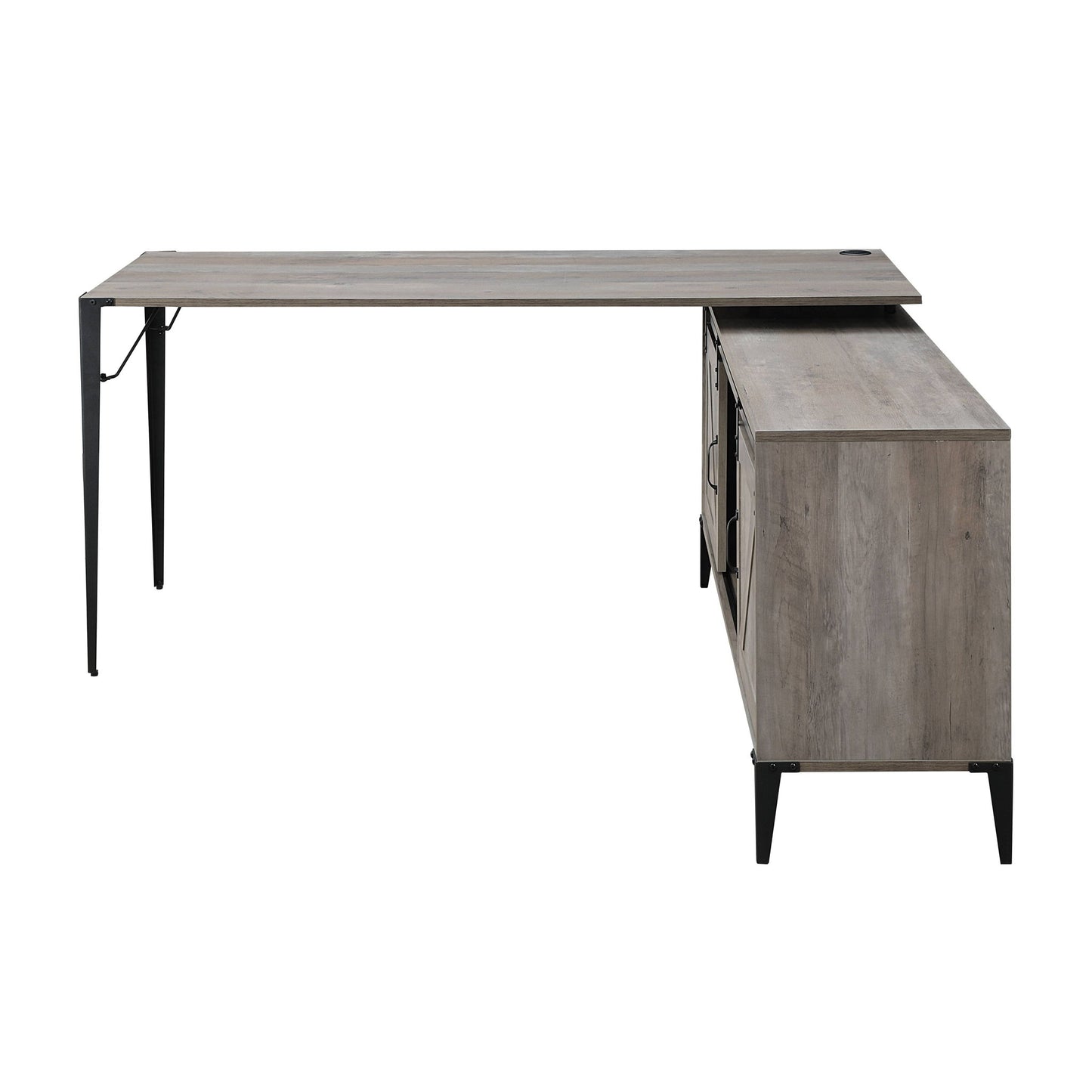 Zakawani - Writing Desk With Cabinet - Gray
