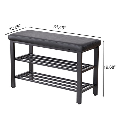 Shoe Bench With Cushion, Storage Seat For Entryway