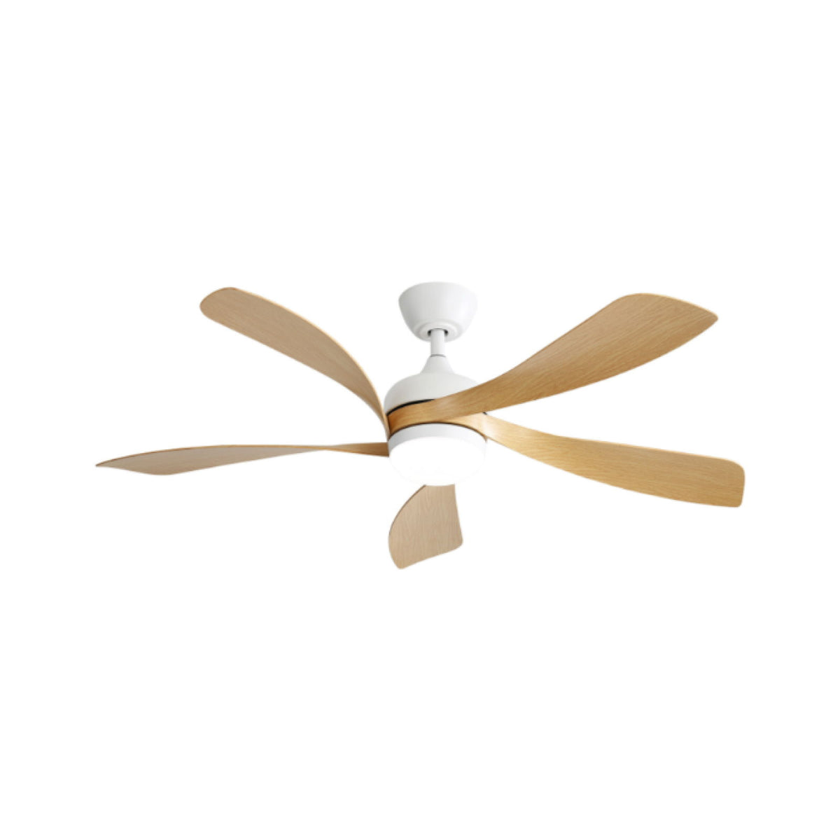 52" Ceiling Fan With 3 Color Dimmable LED Light, 5 Blades, Remote Control, Reversible DC Motor