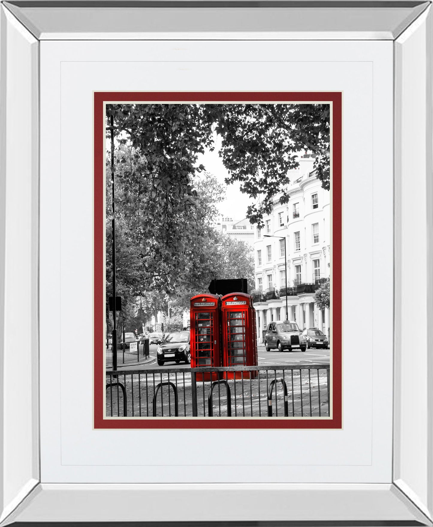 Telephone By Emily Navas - Mirror Framed Print Wall Art - Dark Gray