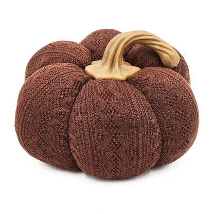 Pumpkin Ornament Decor For Holiday Harvest Festival Fall Festival & Thanksgiving (Set of 2) - Dark Brown